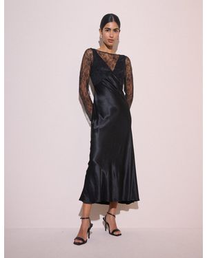 Nobody's Child Lace Detail Satin Kimber Midi Dress - Pink