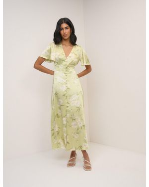 Nobody's Child Sage Floral Chiffon Erin Maxi Dress - Natural