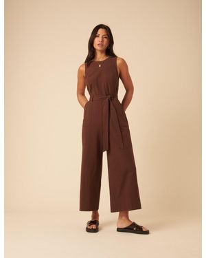 Nobody's Child Tie Waist Jumpsuit - Natural