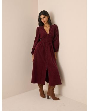 Nobody's Child Cord Shirred Waist Riley Midi Dress