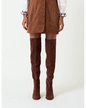 Nobody's Child Suede Thigh High Boots - Black