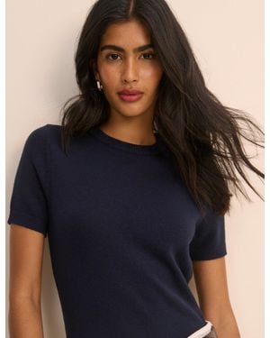 Nobody's Child Knitted Short Sleeve Top - Black