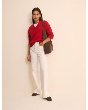 Nobody's Child Ecru High Rise Soho Wide Jeans - Natural