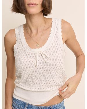 Nobody's Child Pointelle Cami With Neck Tie - Natural