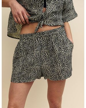 Nobody's Child Zebra Print Beach Shorts - Green