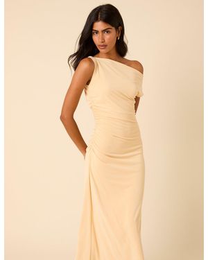 Nobody's Child Butter Asymmetric Bethany Maxi Dress - Natural