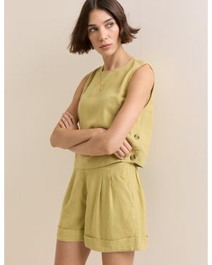 Nobody's Child Linen-Blend Torrent Turn Up Shorts - Natural