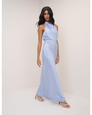 Nobody's Child Soft Satin Column Devin Maxi Dress - Blue
