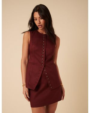 Nobody's Child Longline Waistcoat - Red