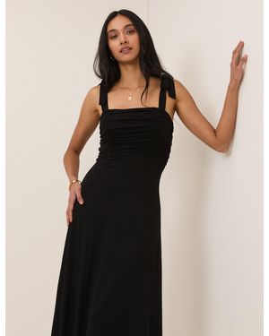 Nobody's Child Tie Shoulder Hattie Jersey Midi Dress - Black