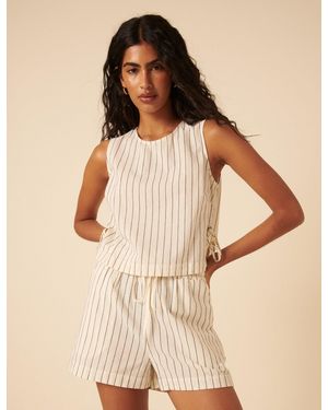 Nobody's Child Pinstripe Shorts - Natural