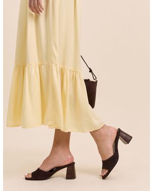 Nobody's Child Dark Block Heel Mules - Brown