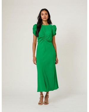 Nobody's Child Ruched Naomi Midi Dress - Green