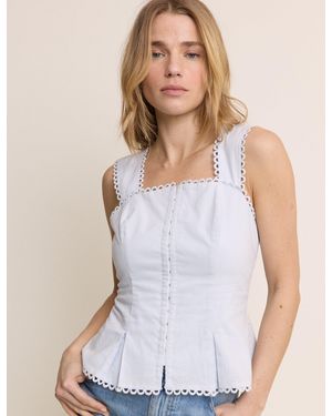 Nobody's Child Baby Scallop Trim Peplum Top - Blue