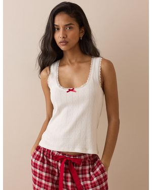 Nobody's Child Pointelle Jersey Vest - Red