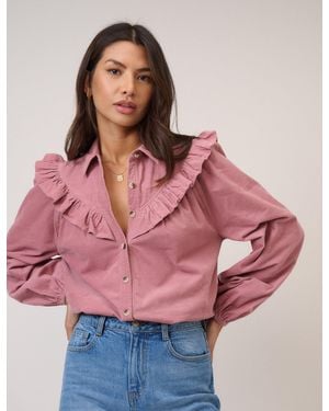 Nobody's Child Cord Frill Shirt - Pink