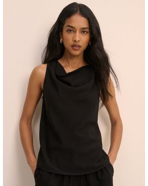 Nobody's Child Draped Sleeveless Top - Black
