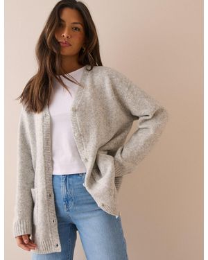 Nobody's Child Marl Long Line Cardigan - Natural