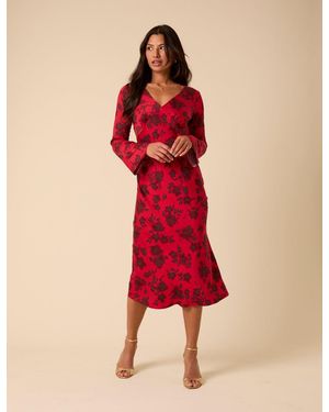 Nobody's Child Floral Josie Midi Dress - Red