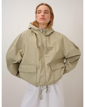 Nobody's Child Hooded Funnel Neck Windbreaker Jacket - Natural
