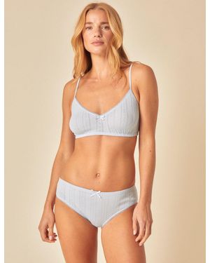 Nobody's Child Pointelle Bralette Set - Blue