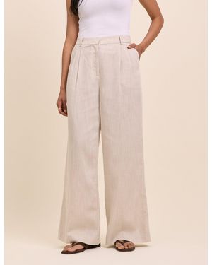 Nobody's Child Linen-Blend Jax Wide Leg Trousers - Natural