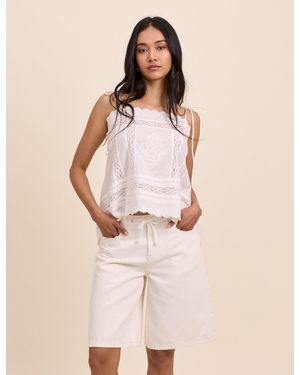 Nobody's Child Drawstring Bermuda Denim Shorts - Natural