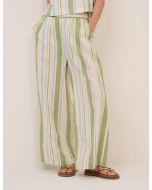 Nobody's Child And Striped Wide Leg Parker Trousers - Natural