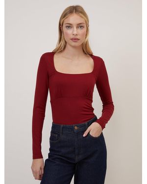 Nobody's Child Scoop Neck Jersey Top - Red
