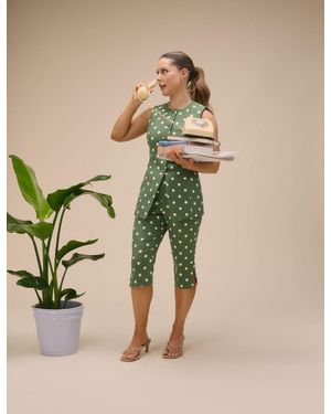 Nobody's Child Polka Dot Capri Trousers - Green