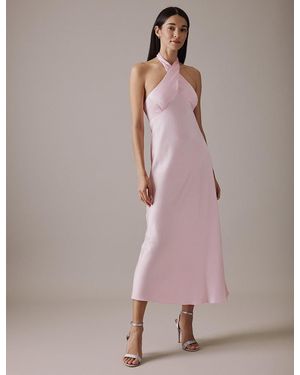 Nobody's Child Soft Halter Neck Midaxi Novie Dress - Pink