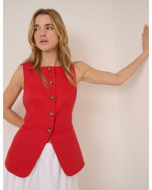 Nobody's Child Longline Pocket Waistcoat - Pink
