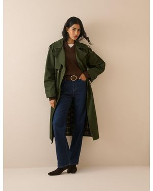 Nobody's Child Double-Breasted Trench Coat - Green
