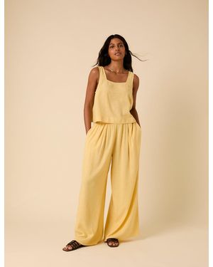 Nobody's Child Butter Linen-Blend Wide Leg Jerrow Trousers - Natural