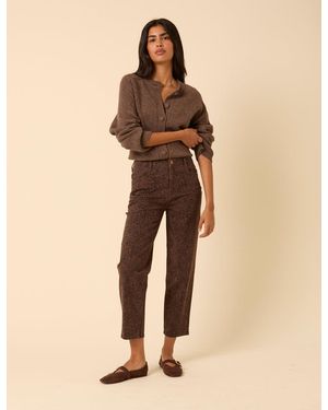 Nobody's Child Leopard Print Mid Rise Camden Tapered Jeans - Natural