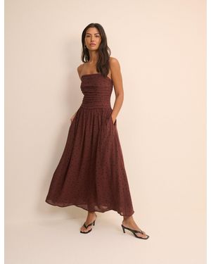 Nobody's Child And Polka Dot Bandeau Alice Midi Dress - Brown