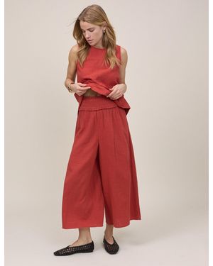 Nobody's Child Cropped Palazzo Double Gauze Trouser - Red