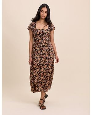 Nobody's Child Floral Nora Midi Dress - Natural