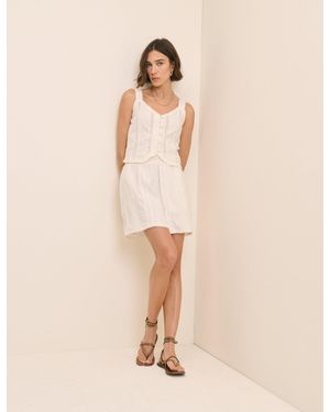 Nobody's Child Broderie Anglaise Lace Trim Mini Skirt - Natural
