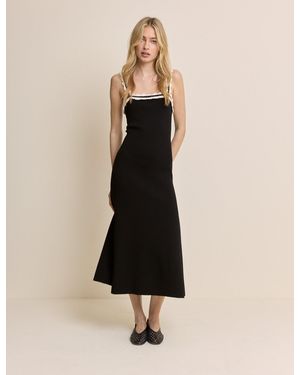 Nobody's Child Crochet Trim Midi Dress - Natural
