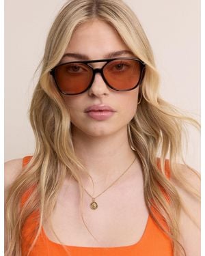 Nobody's Child Oversized Aviator Sunglasses - Brown