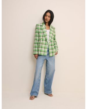 Nobody's Child Tartan Alicia Double Breasted Blazer - Green