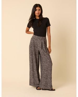 Nobody's Child Ditsy Floral Wide Leg Zeena Trousers - Natural
