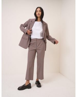 Nobody's Child And Gingham Tailored Trousers - Natural