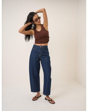 Nobody's Child Dark Bethnal Barrel Leg Jeans - Blue