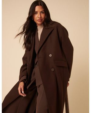 Nobody's Child Double Breasted Relaxed Coat - Brown