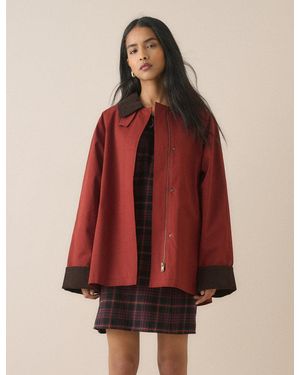 Nobody's Child Cord Detail Relaxed Fit Barn Jacket - Red