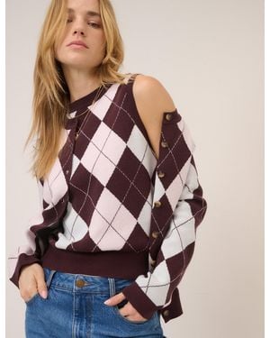 Nobody's Child And Knitted Argyle Vest Top - Natural
