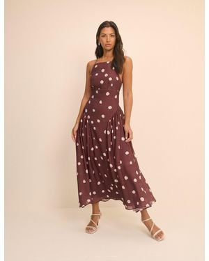 Nobody's Child Polka Dot Hartley Midi Dress - Pink