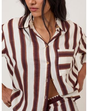 Nobody's Child Striped Shirt - Brown